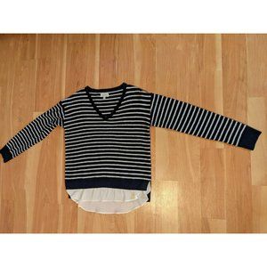 Lucky Brand Women Striped Woven Sweater Mix- XS